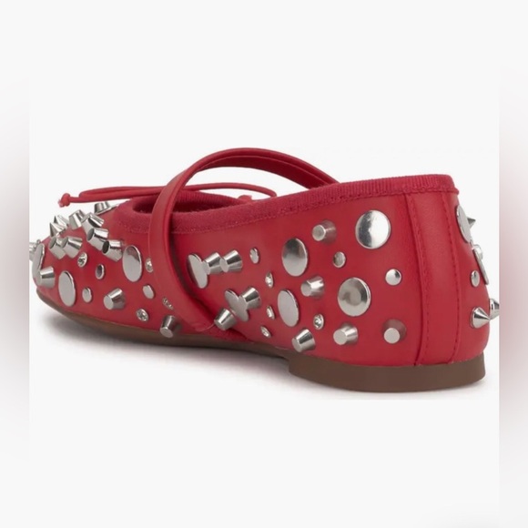 Jessica Simpson red Azalina Studded Mary Jane Ballet Flats size 11 brand‎ new - Picture 11 of 12